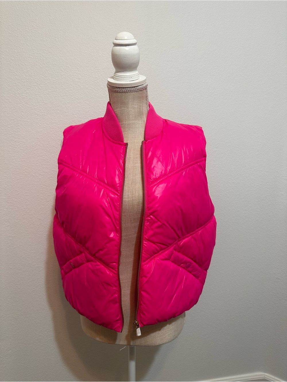 Haute Monde Hot Pink Quilted Puffer Vest